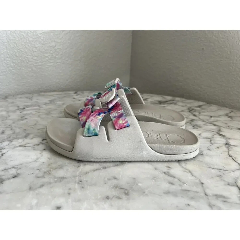 Chaco Girls Chillos Slip-on Slides Size 4 Tie Dye Straps Sandals